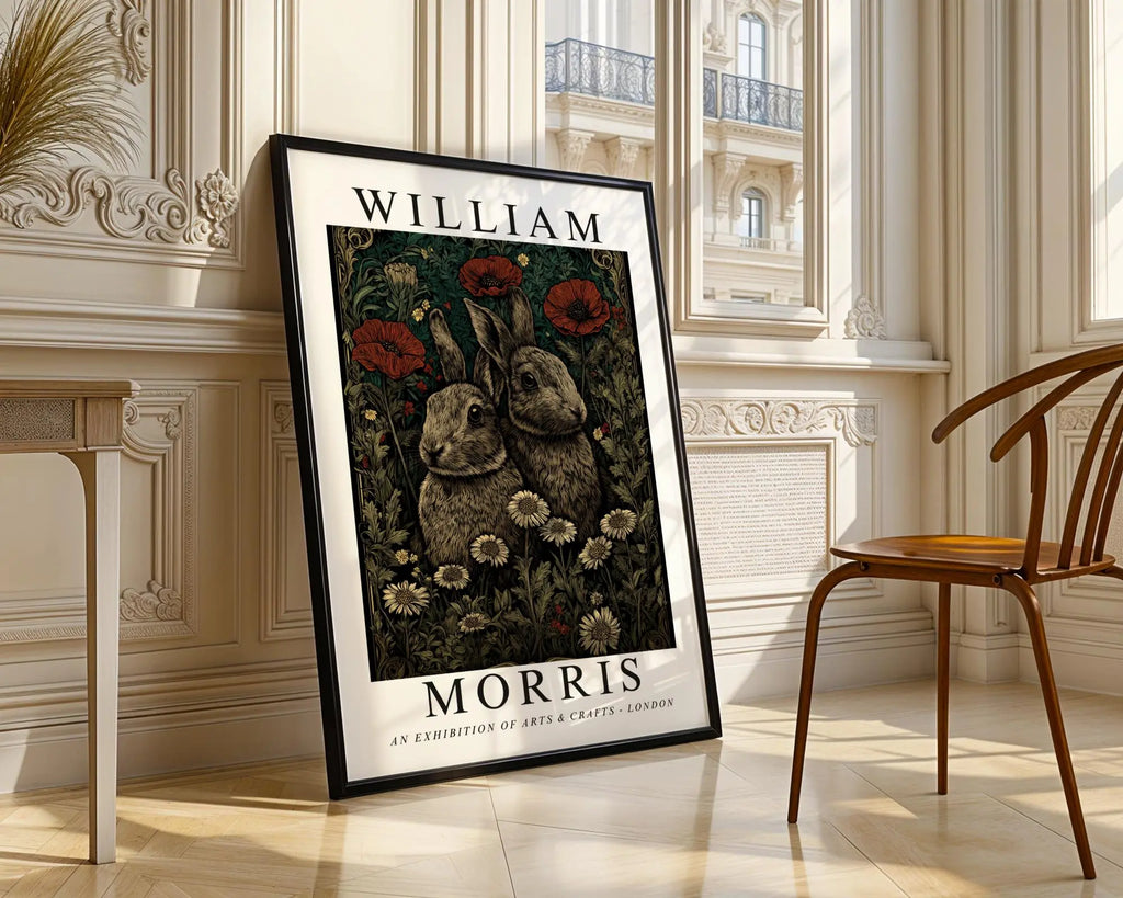 William Morris Print Rabbit  | Arts & Crafts Animal Poster wall art print, modern home decor, unframed artwork by Nomad & Nest