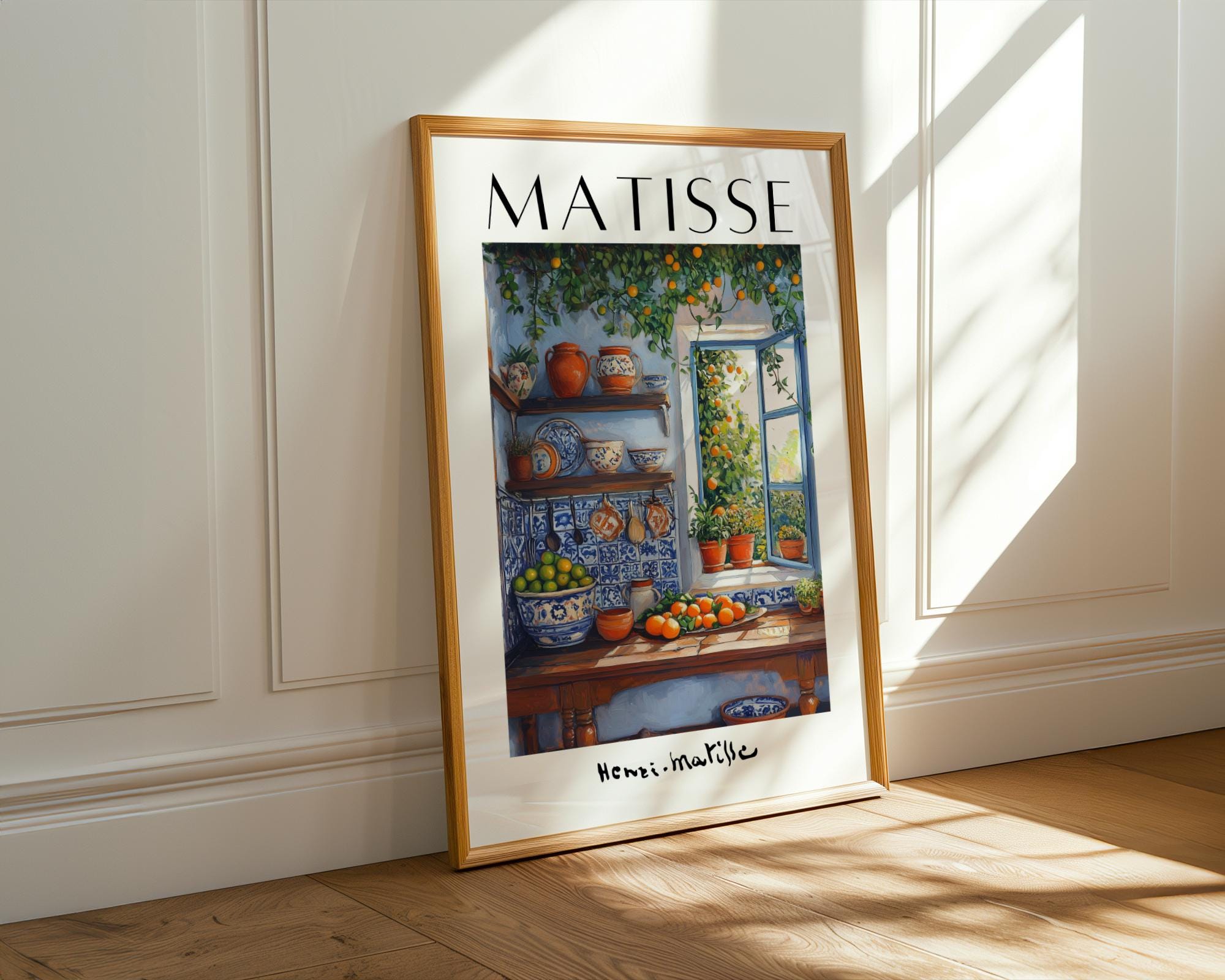 Henri Matisse Print | Inspired Kitchen Art  | Mediterranean Fruit, Open Window wall art print, modern home decor, unframed artwork by Nomad & Nest