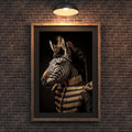 Regal Zebra Art Print | Military Uniform Animal Portrait wall art print, modern home decor, unframed artwork by Nomad & Nest