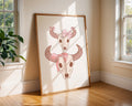Girly Bull Skull Pair Print | Pink Bow Western Wall Art wall art print, modern home decor, unframed artwork by Nomad & Nest