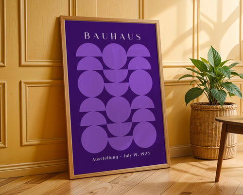 Bauhaus Poster Geometric Art Print | Mid-Century Modern Purple wall art print, modern home decor, unframed artwork by Nomad & Nest
