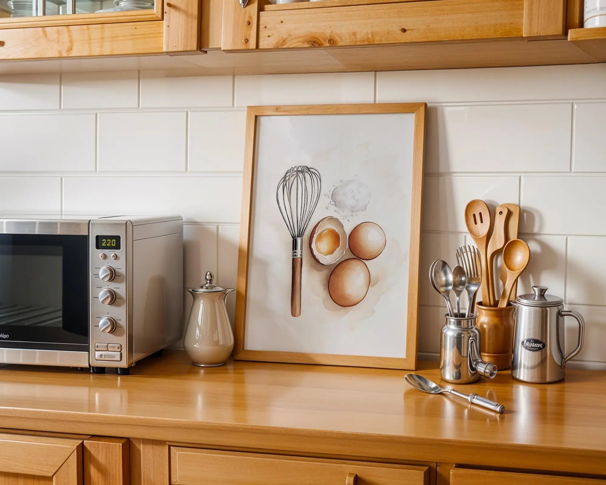 Whisk and Eggs Kitchen Print | Minimalist Watercolor Art wall art print, modern home decor, unframed artwork by Nomad & Nest