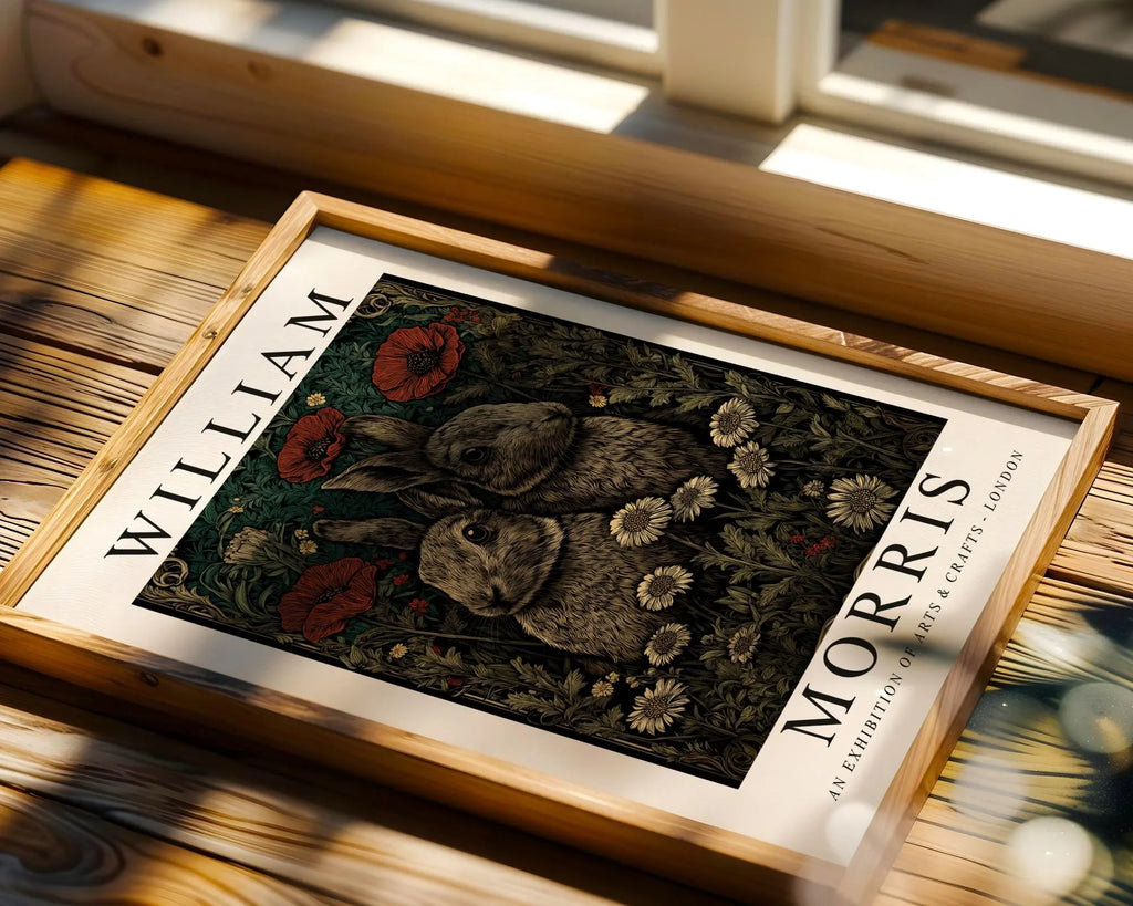 William Morris Print Rabbit  | Arts & Crafts Animal Poster wall art print, modern home decor, unframed artwork by Nomad & Nest