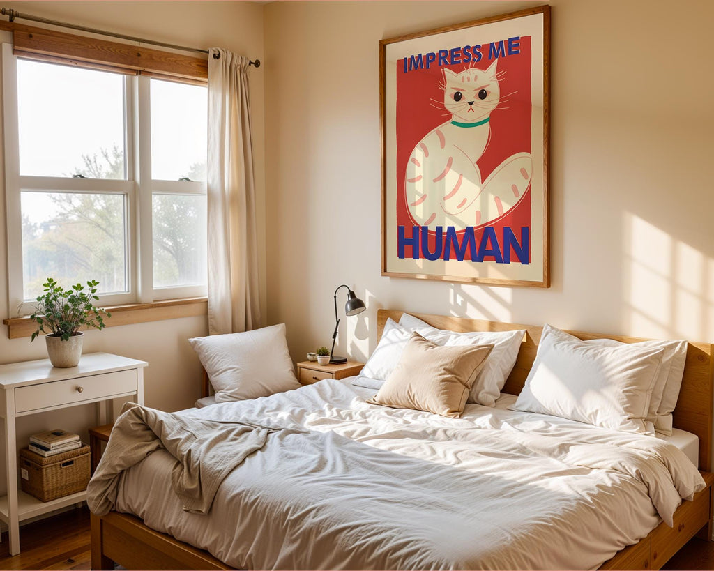 Funny Cat Quote Art Print | Retro Feline Illustration wall art print, modern home decor, unframed artwork by Nomad & Nest