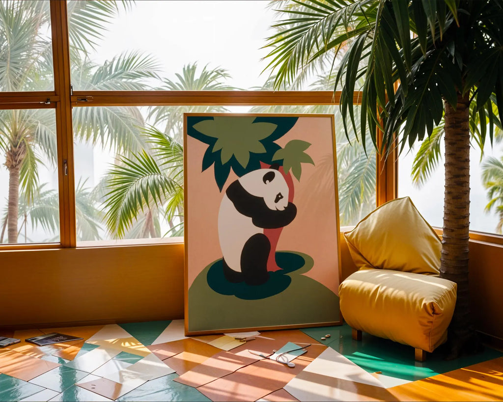 Panda Print | Whimsical Scandinavian Nursery Art wall art print, modern home decor, unframed artwork by Nomad & Nest