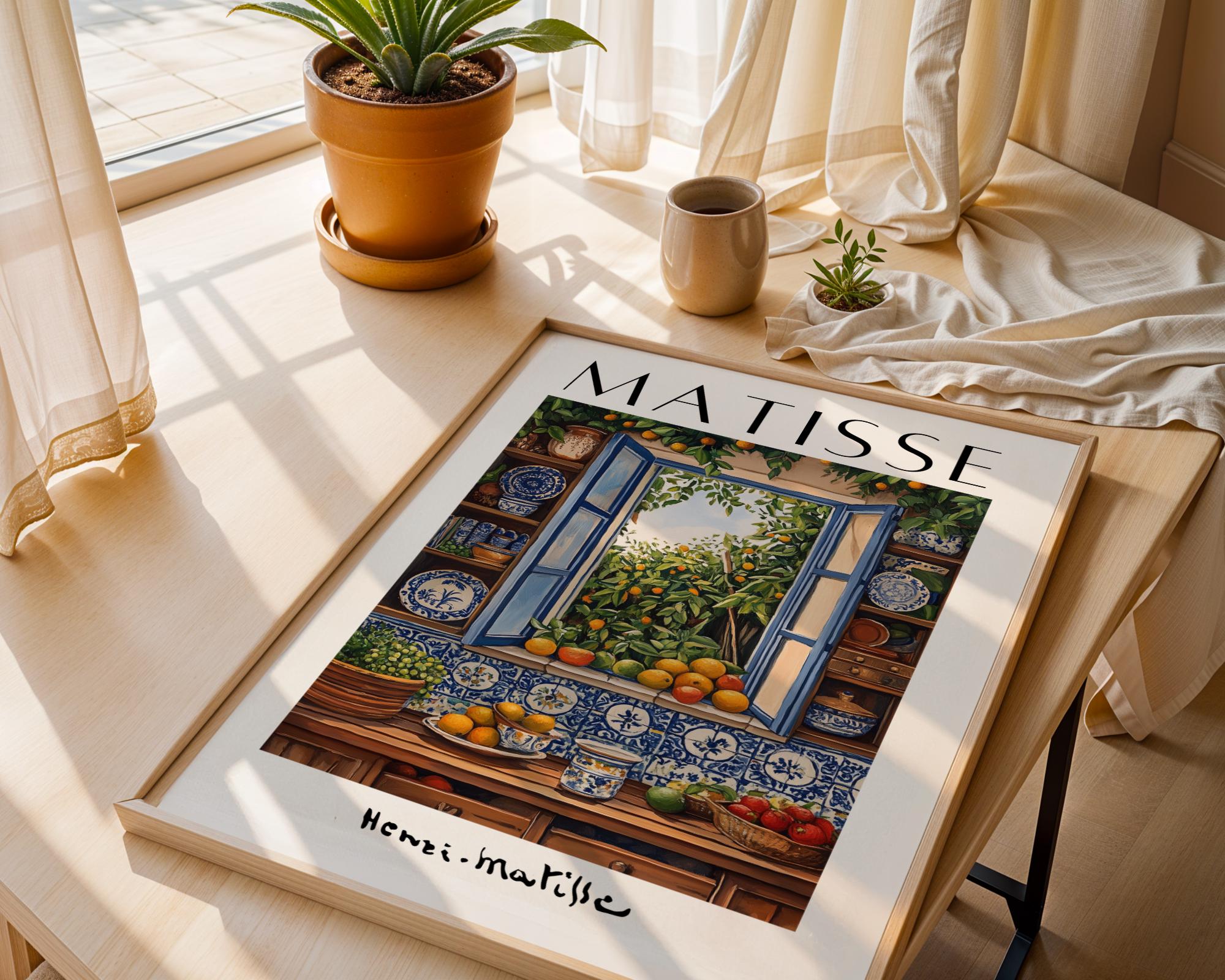 Henri Matisse Print | Inspired Kitchen  | Open Window, Fruit Still Life wall art print, modern home decor, unframed artwork by Nomad & Nest