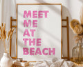 Meet Me At The Beach Print | Pink Summer Coastal Wall Art wall art print, modern home decor, unframed artwork by Nomad & Nest