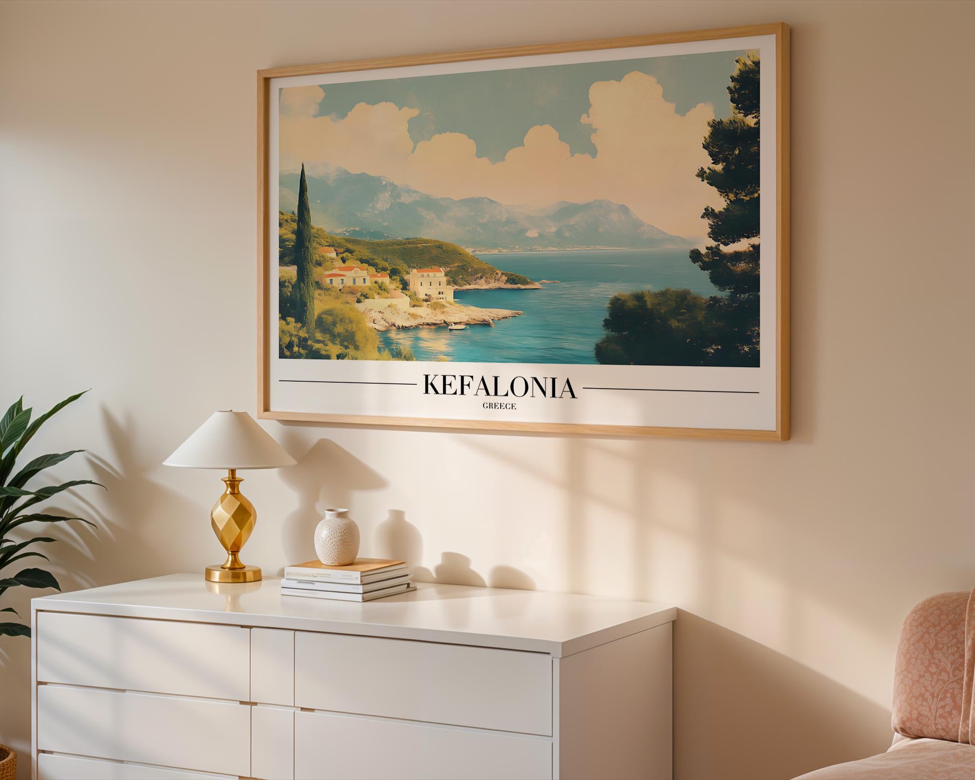 Kefalonia Greece Travel Poster | Island Coastal Wall Art wall art print, modern home decor, unframed artwork by Nomad & Nest