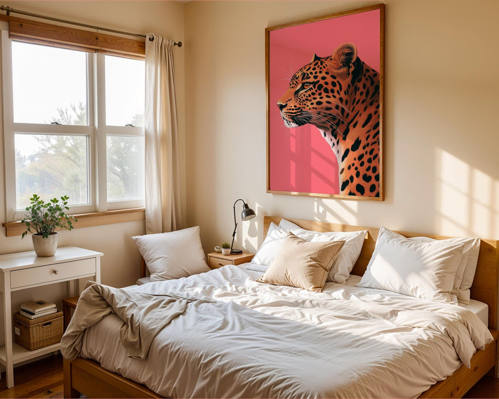Pink Leopard Portrait Print | Modern Jungle Wall Art wall art print, modern home decor, unframed artwork by Nomad & Nest