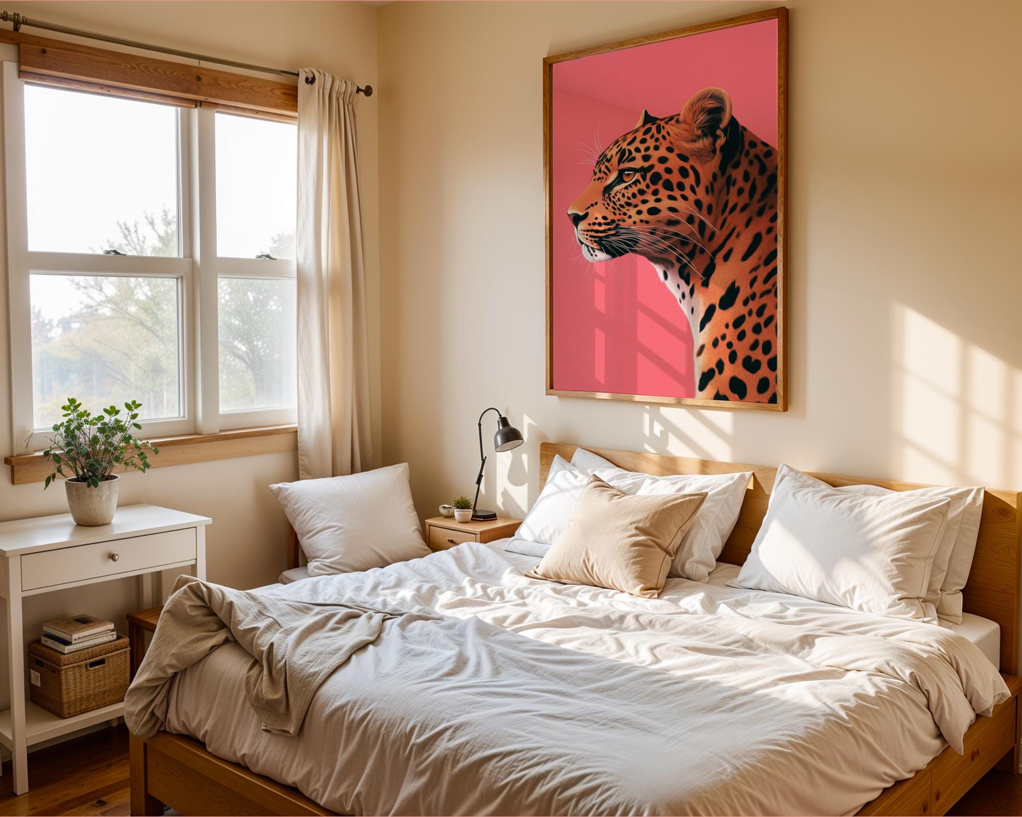Pink Leopard Portrait Print | Modern Jungle Wall Art wall art print, modern home decor, unframed artwork by Nomad & Nest