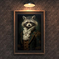 Rococo Raccoon Portrait Print | Funny Anthropomorphic Animal Wall Art wall art print, modern home decor, unframed artwork by Nomad & Nest