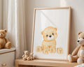 Playroom Ideas | Baby Bear Nursery Print | Alphabet Blocks Wall Art wall art print, modern home decor, unframed artwork by Nomad & Nest