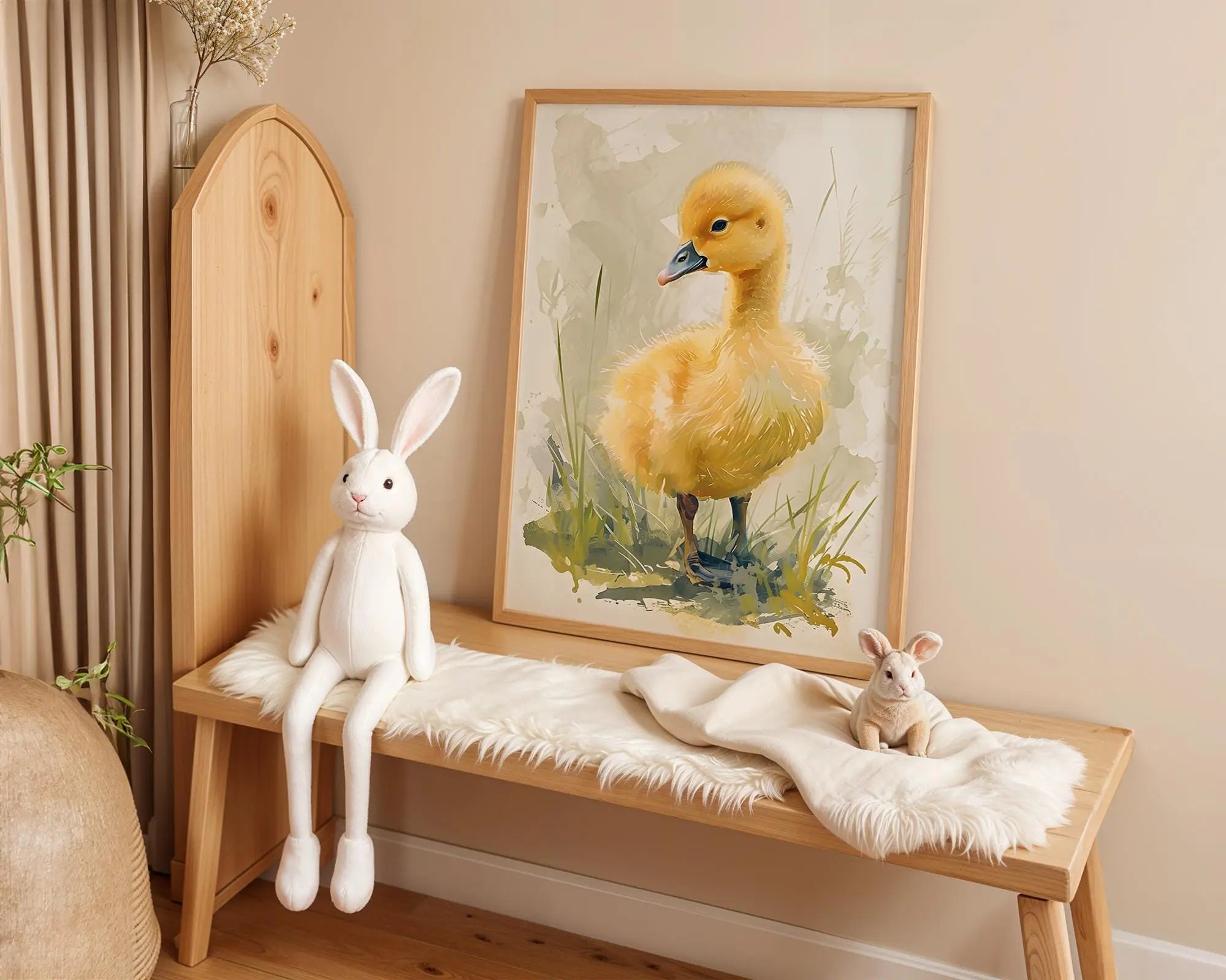 Playroom Ideas | Duckling Nursery Wall Art | Farm Animal Watercolour Print wall art print, modern home decor, unframed artwork by Nomad & Nest