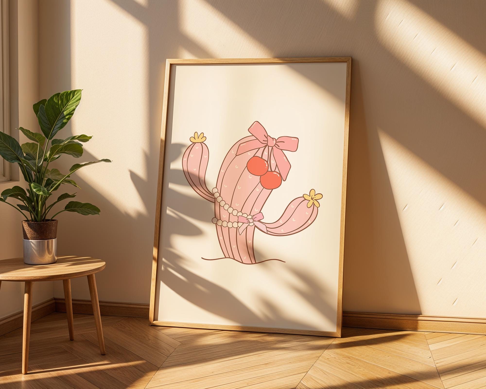 Pink Cactus Print | Western Cowgirl Wall Art wall art print, modern home decor, unframed artwork by Nomad & Nest