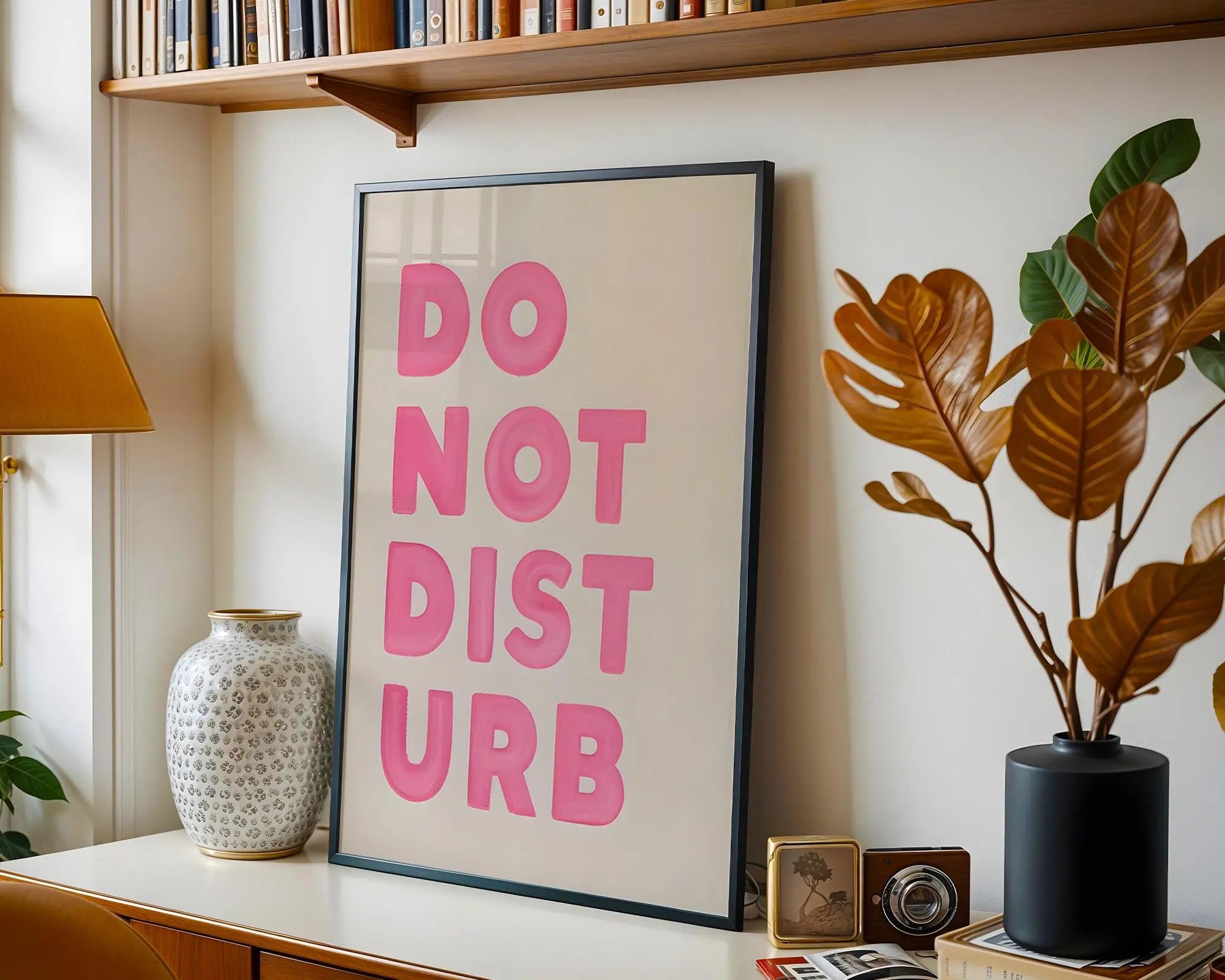 Do Not Disturb Print | Pink Typography, Minimal Art wall art print, modern home decor, unframed artwork by Nomad & Nest