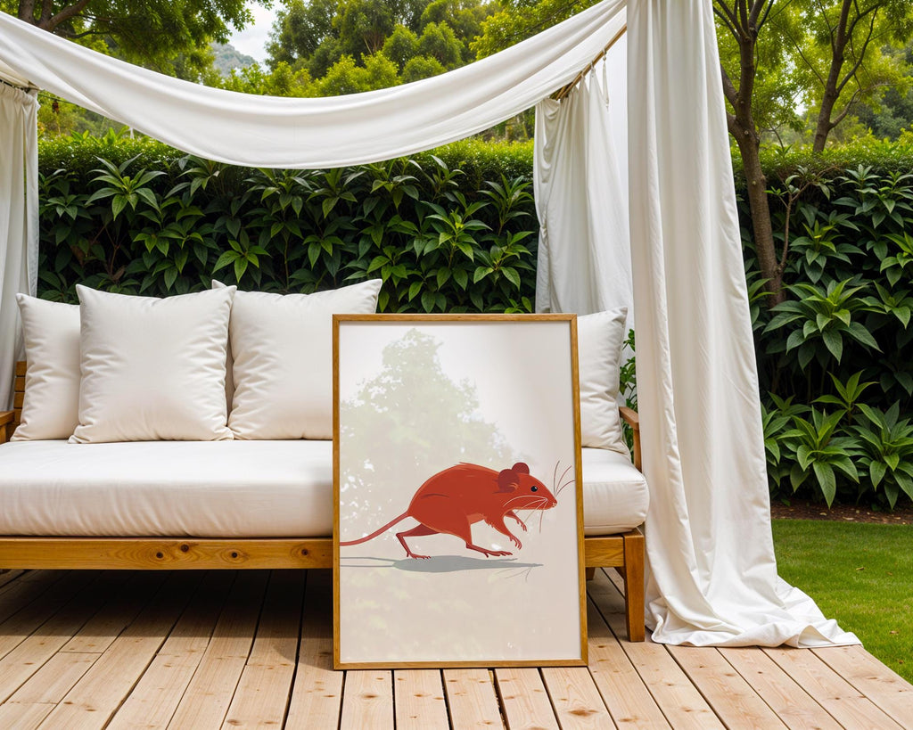 Mouse Wall Art | Scandinavian Nursery Print wall art print, modern home decor, unframed artwork by Nomad & Nest