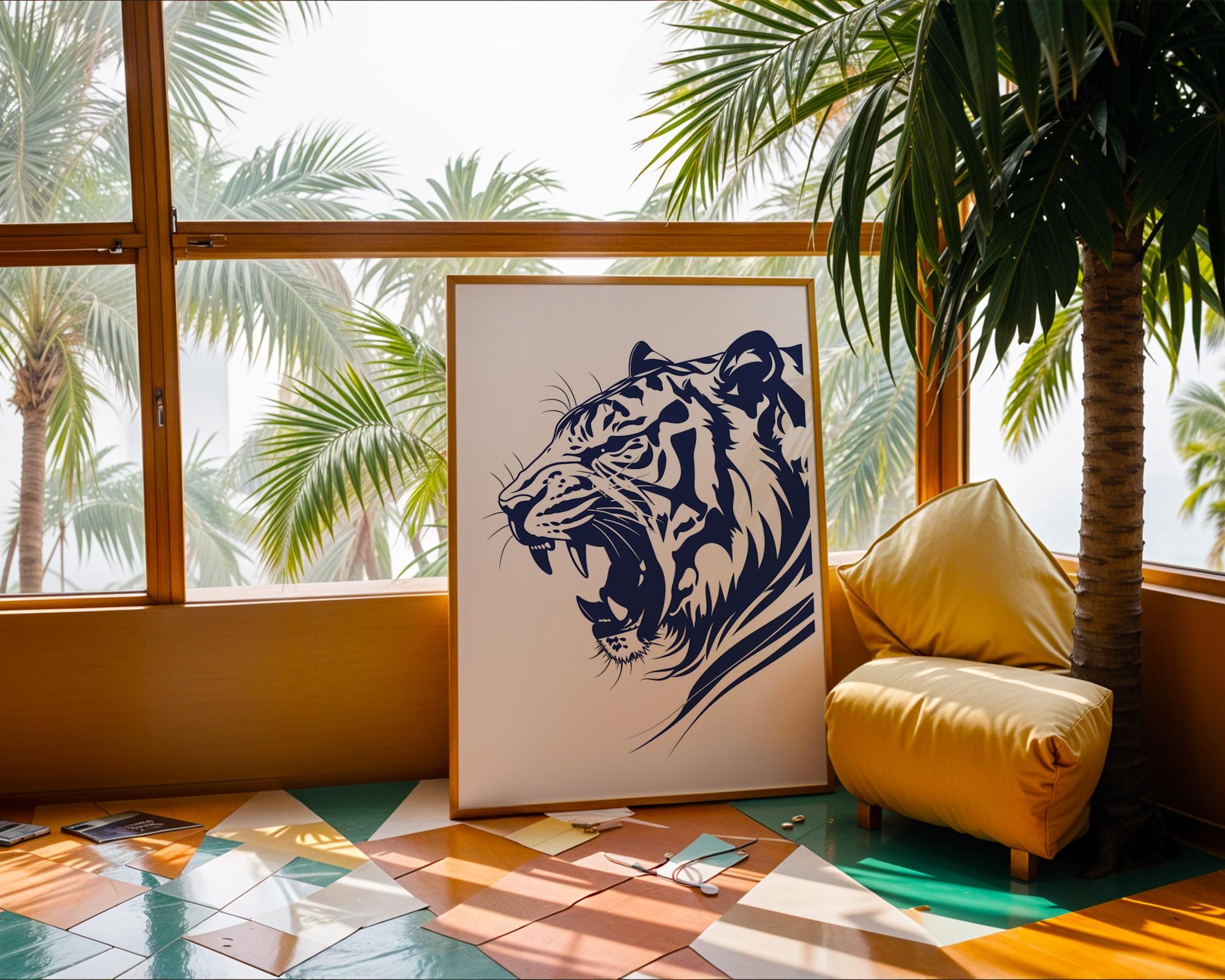 Fierce Tiger Art Print | Bold Animal Wall Decor wall art print, modern home decor, unframed artwork by Nomad & Nest