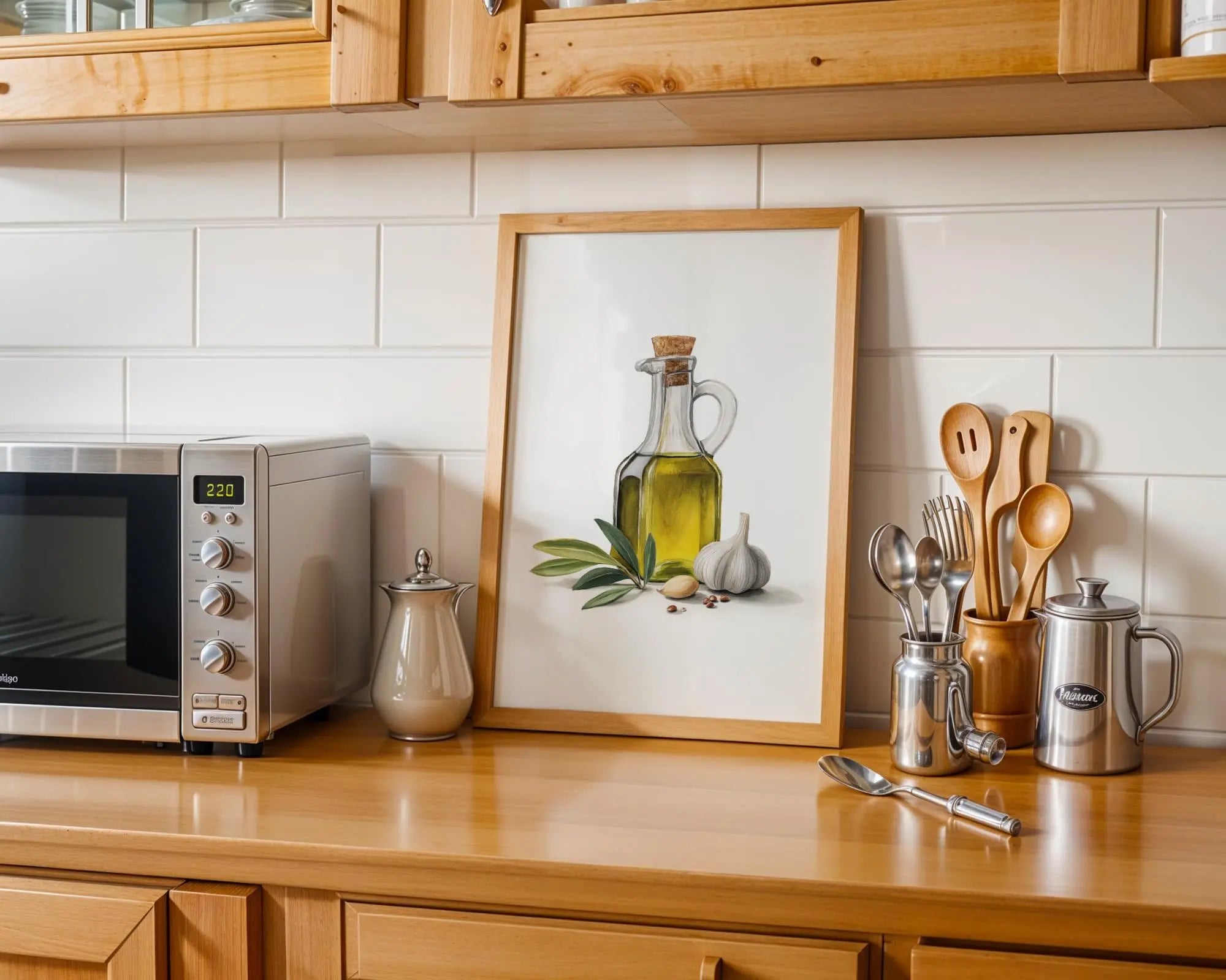 Olive Oil & Garlic Print • Rustic Italian Kitchen Wall Art wall art print, modern home decor, unframed artwork by Nomad & Nest