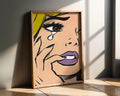Modern Pop Art | Crying Woman  Print | Vintage Comic Book Style wall art print, modern home decor, unframed artwork by Nomad & Nest