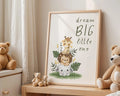 Playroom Ideas | Dream Big Little One Nursery Wall Art | Safari Animal Print wall art print, modern home decor, unframed artwork by Nomad & Nest