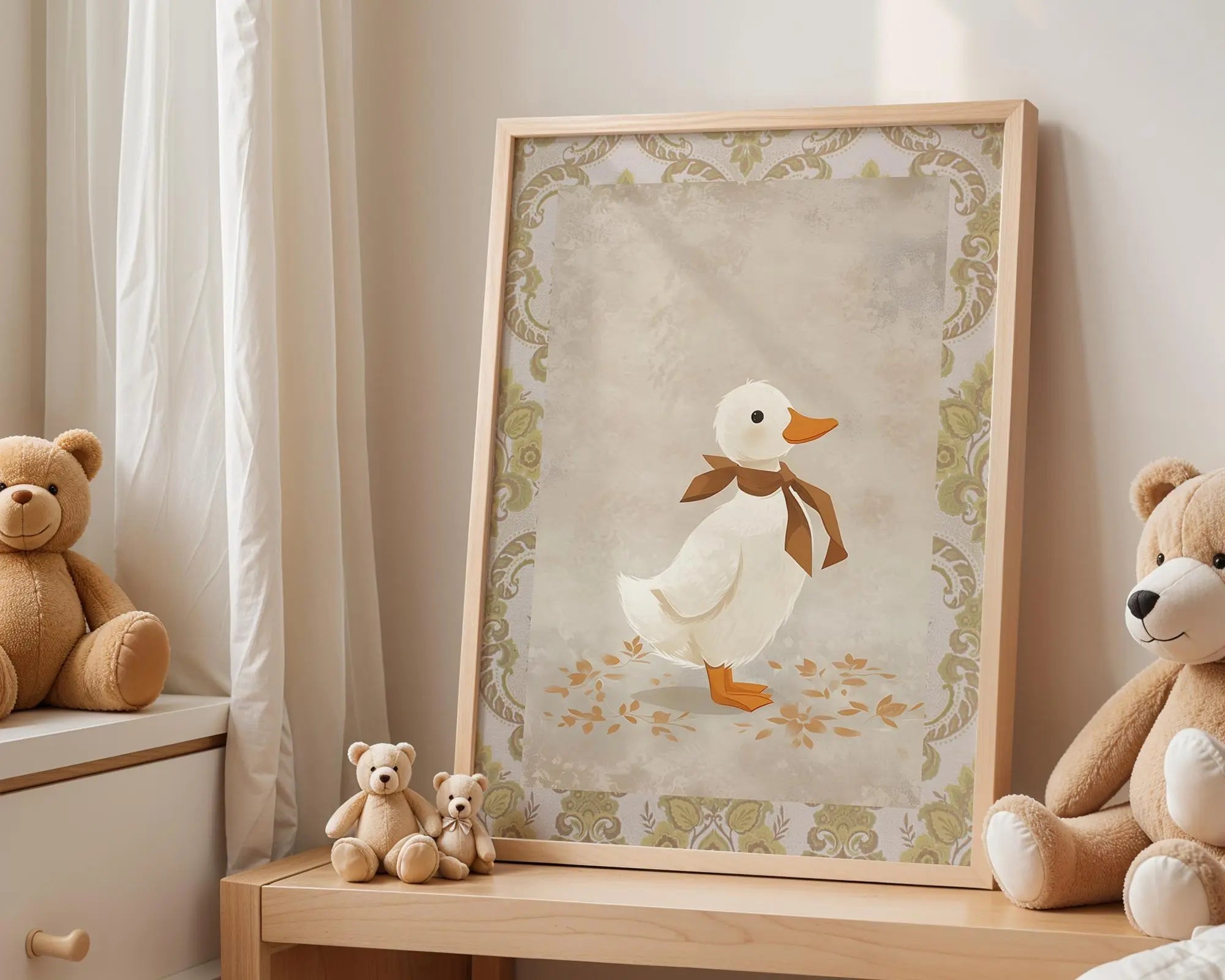 Playroom Ideas | Vintage Duck Nursery Wall Art | Storybook Farm Animal Print wall art print, modern home decor, unframed artwork by Nomad & Nest