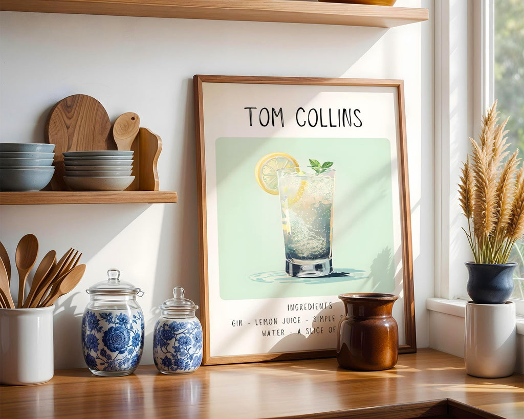 Tom Collins Cocktail Print | Minimalist Bar Cart Art wall art print, modern home decor, unframed artwork by Nomad & Nest