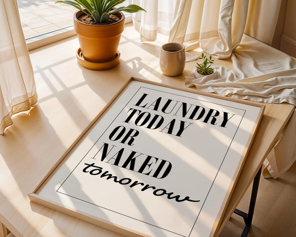 Funny Laundry Room Print | Minimalist Typography Quote wall art print, modern home decor, unframed artwork by Nomad & Nest