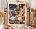 Portofino Flower Market Print | Colorful Italian Coastal Art wall art print, modern home decor, unframed artwork by Nomad & Nest