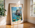 Colourful Prints | Il Dolce Far Niente Print | Italian Coastal Art, Boat Painting wall art print, modern home decor, unframed artwork by Nomad & Nest