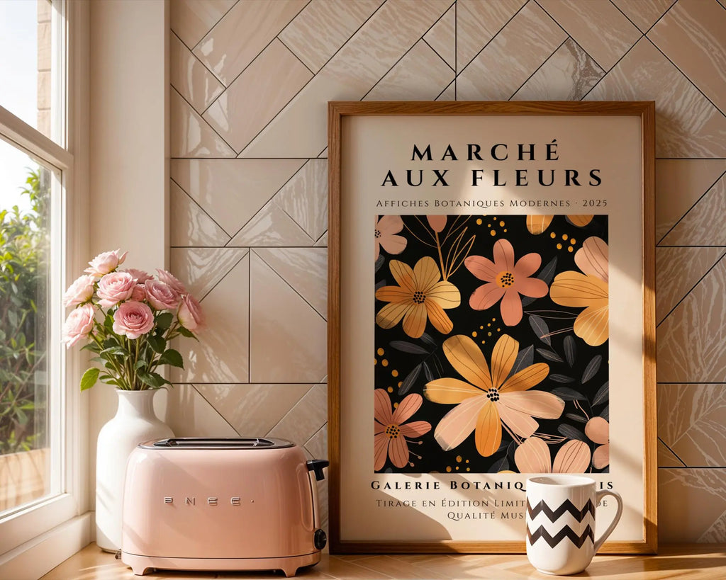 Retro Floral Wall Art Print | Marché aux Fleurs Poster wall art print, modern home decor, unframed artwork by Nomad & Nest