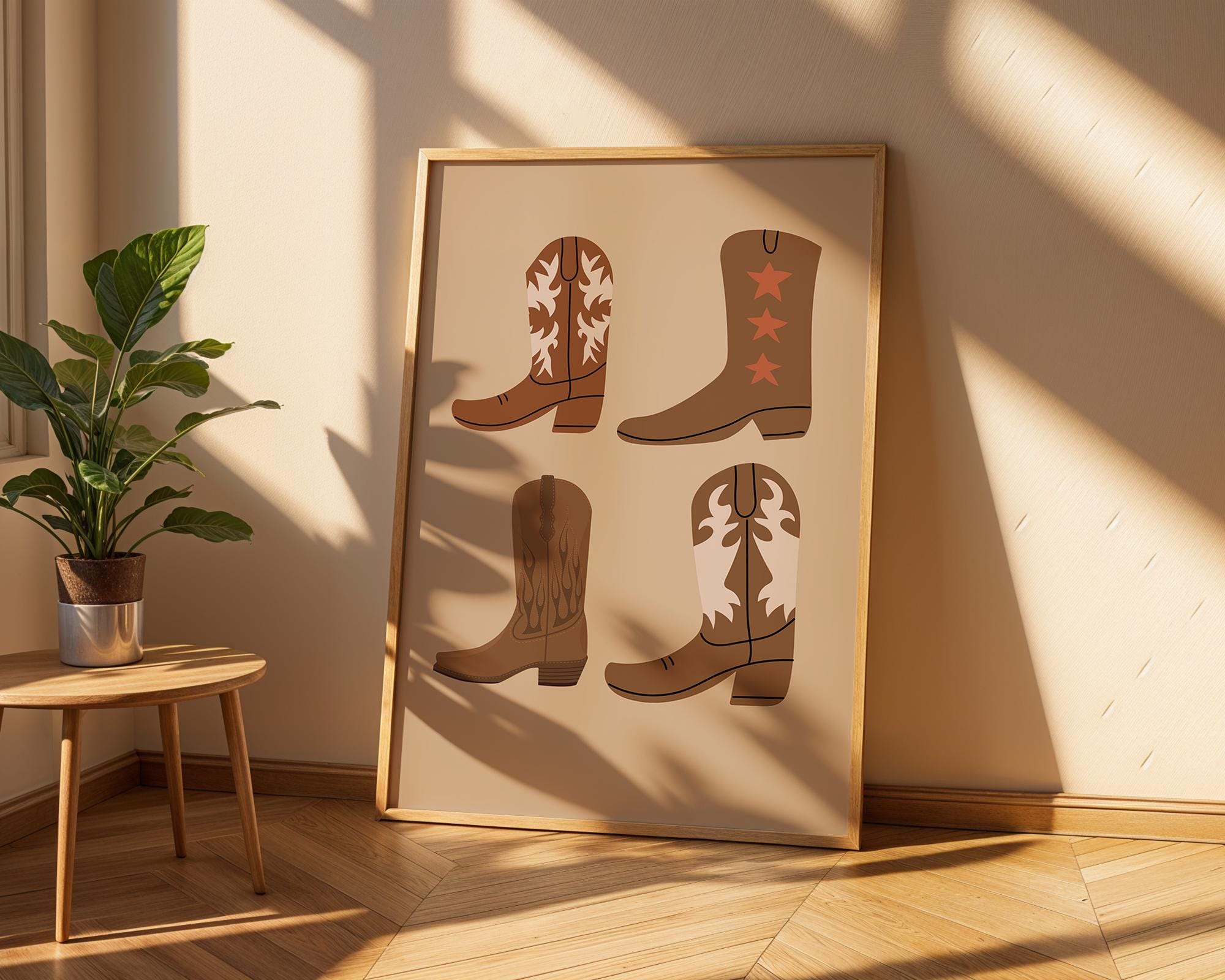 Cowboy Boots Print Set | Neutral Western Farmhouse Art wall art print, modern home decor, unframed artwork by Nomad & Nest