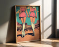 Modern Pop Art | Desert Print | Retro Pin-Up Girls, Pink Outfits wall art print, modern home decor, unframed artwork by Nomad & Nest