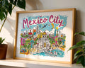 Mexico City Travel Poster | Colorful Latin America Art Print wall art print, modern home decor, unframed artwork by Nomad & Nest