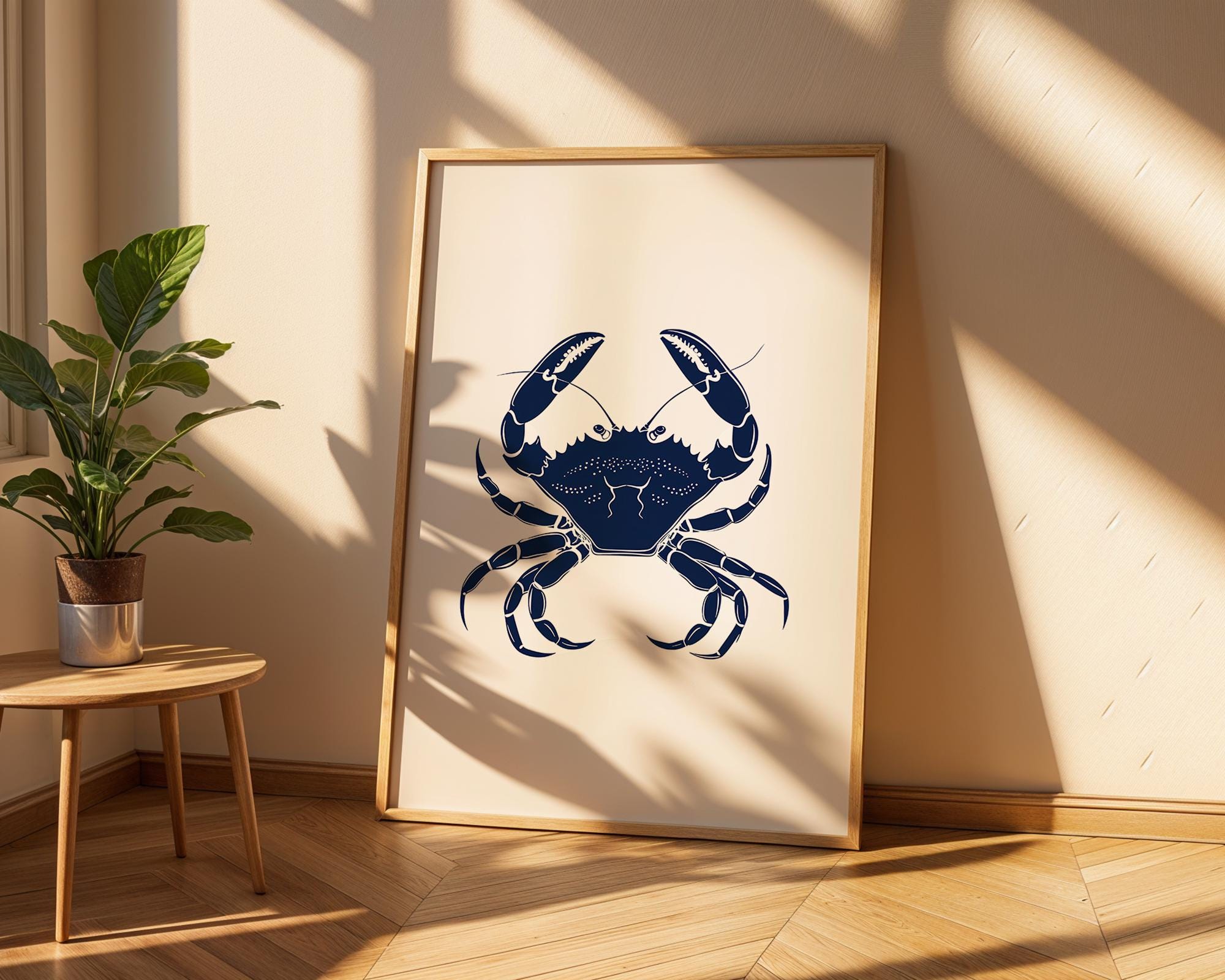 Bold Crab Art Print, Coastal Nautical Decor wall art print, modern home decor, unframed artwork by Nomad & Nest
