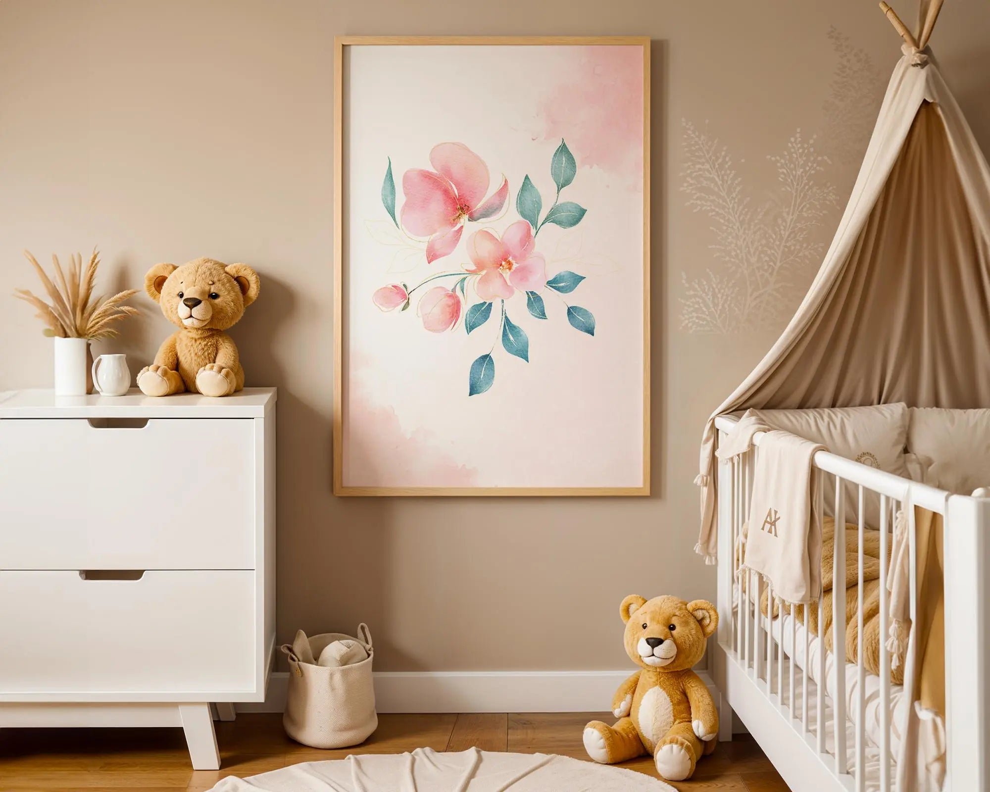Playroom Ideas | Floral Nursery Wall Art | Soft Botanical Baby Decor wall art print, modern home decor, unframed artwork by Nomad & Nest
