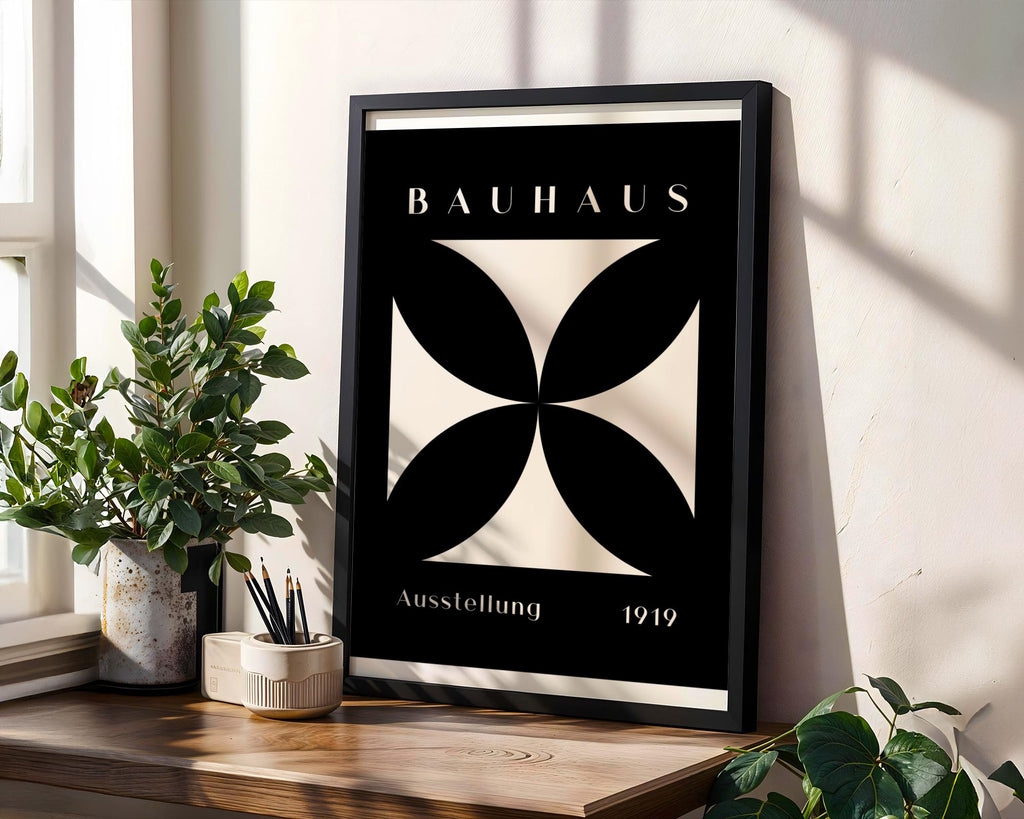 Bauhaus Poster Art Print | Black and White Geometric wall art print, modern home decor, unframed artwork by Nomad & Nest