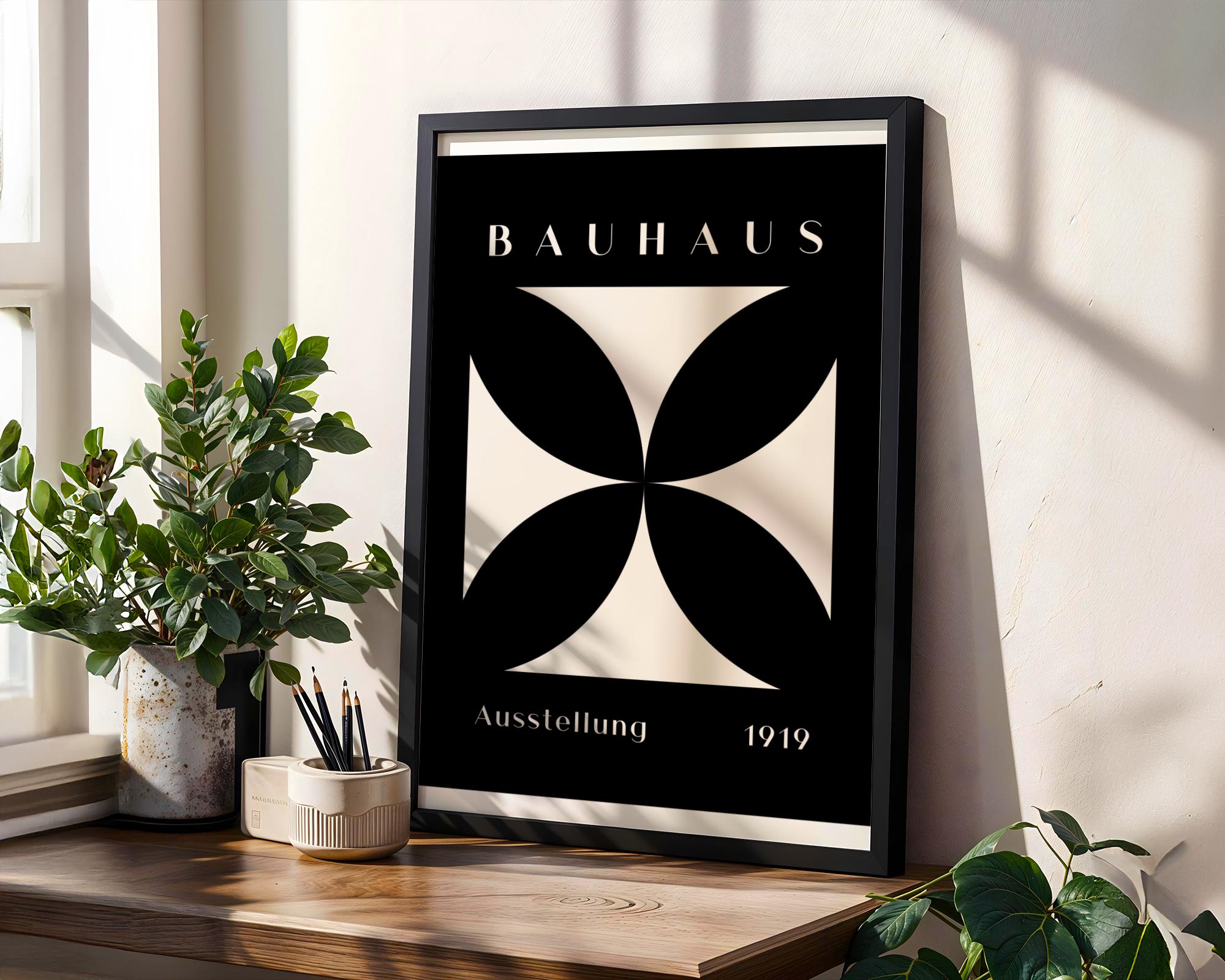 Bauhaus Poster Art Print | Black and White Geometric wall art print, modern home decor, unframed artwork by Nomad & Nest