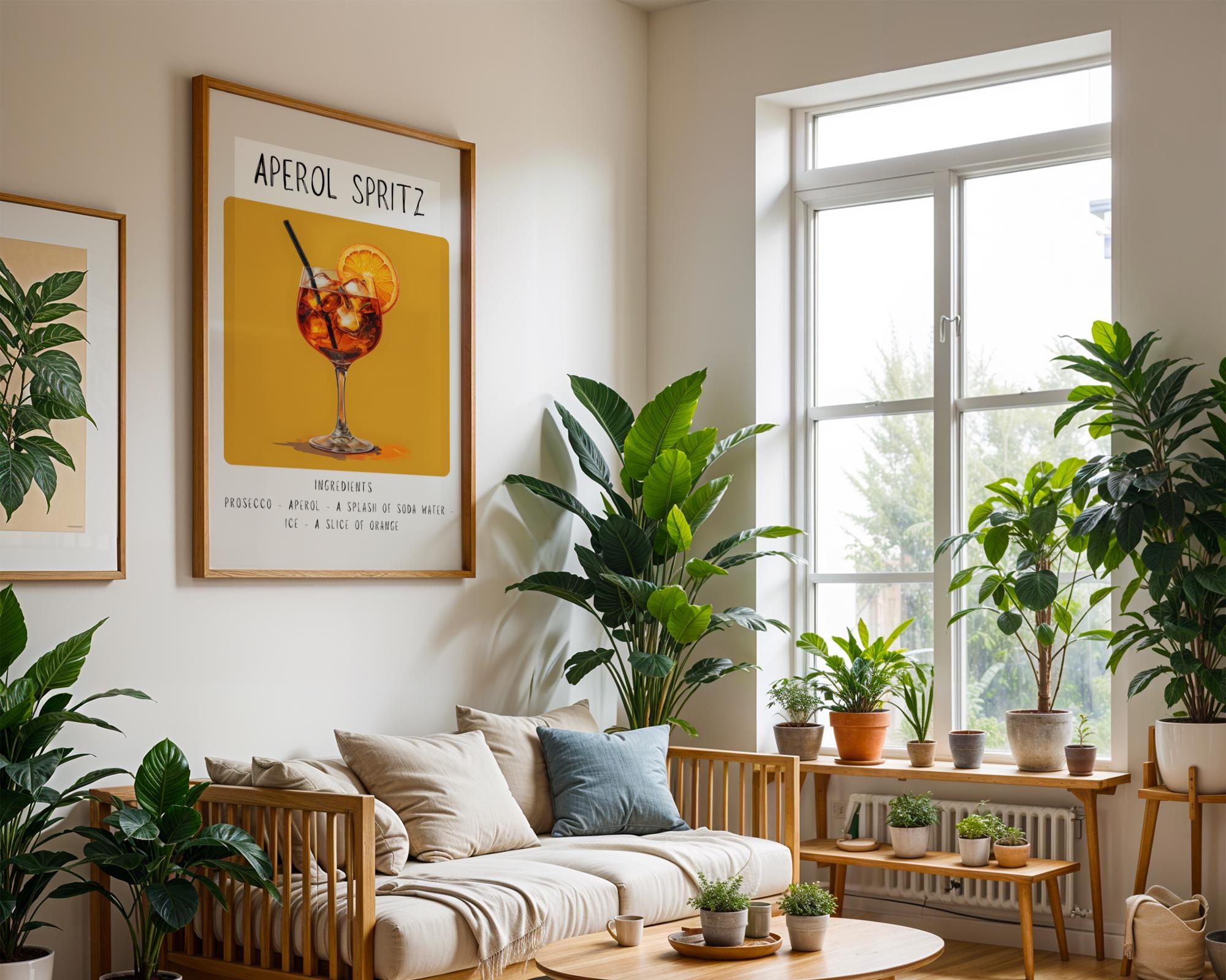 Aperol Spritz Cocktail Art Print | Minimalist Bar Cart Decor wall art print, modern home decor, unframed artwork by Nomad & Nest