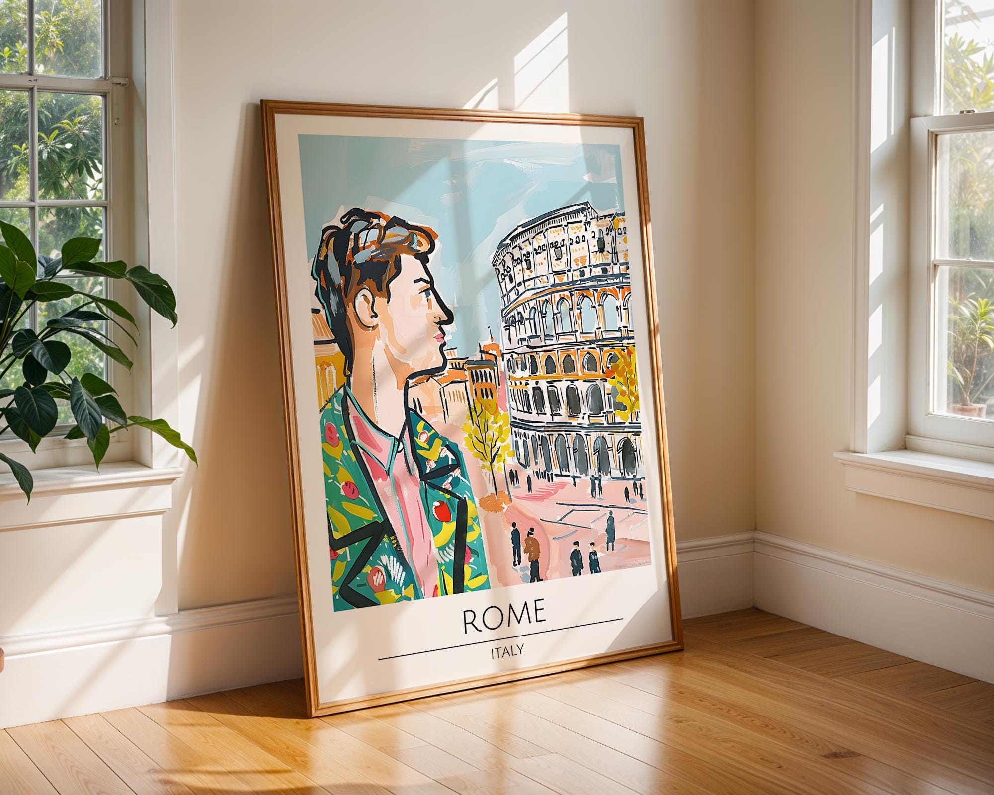 Rome Colosseum Travel Poster | Vintage Italian Architecture Art Print wall art print, modern home decor, unframed artwork by Nomad & Nest