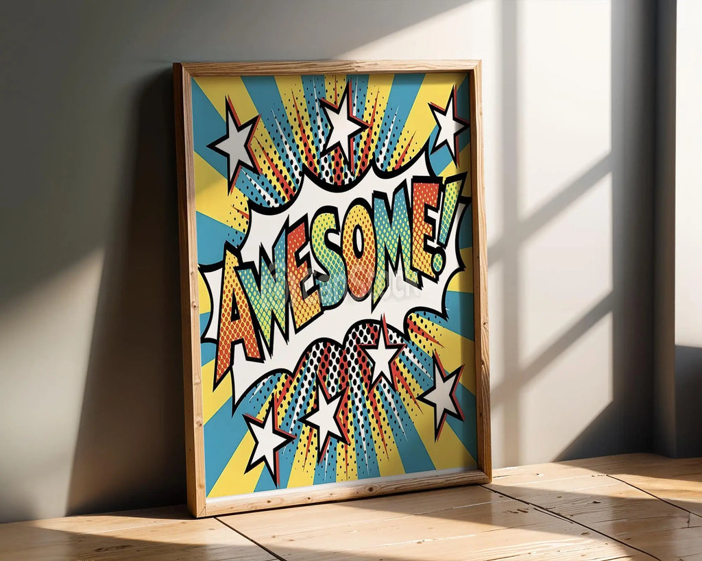 Modern Pop Art | Comic Book  Print | Retro Superhero Decor wall art print, modern home decor, unframed artwork by Nomad & Nest