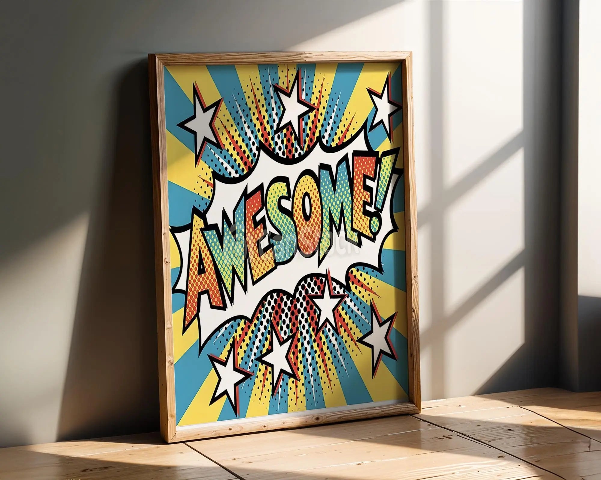 Modern Pop Art | Comic Book  Print | Retro Superhero Decor wall art print, modern home decor, unframed artwork by Nomad & Nest