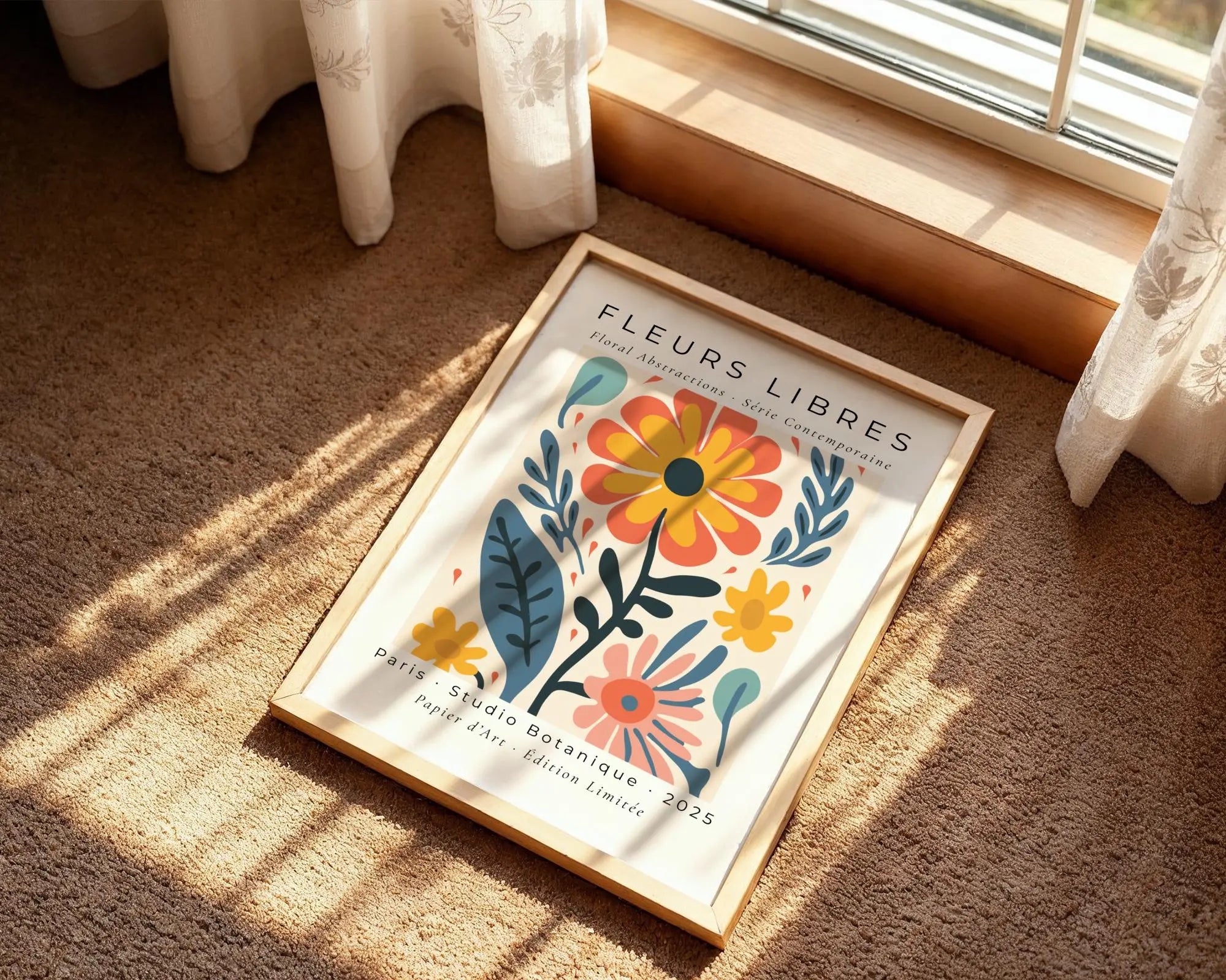 Abstract Floral Wall Art Print | Retro Botanical Poster wall art print, modern home decor, unframed artwork by Nomad & Nest