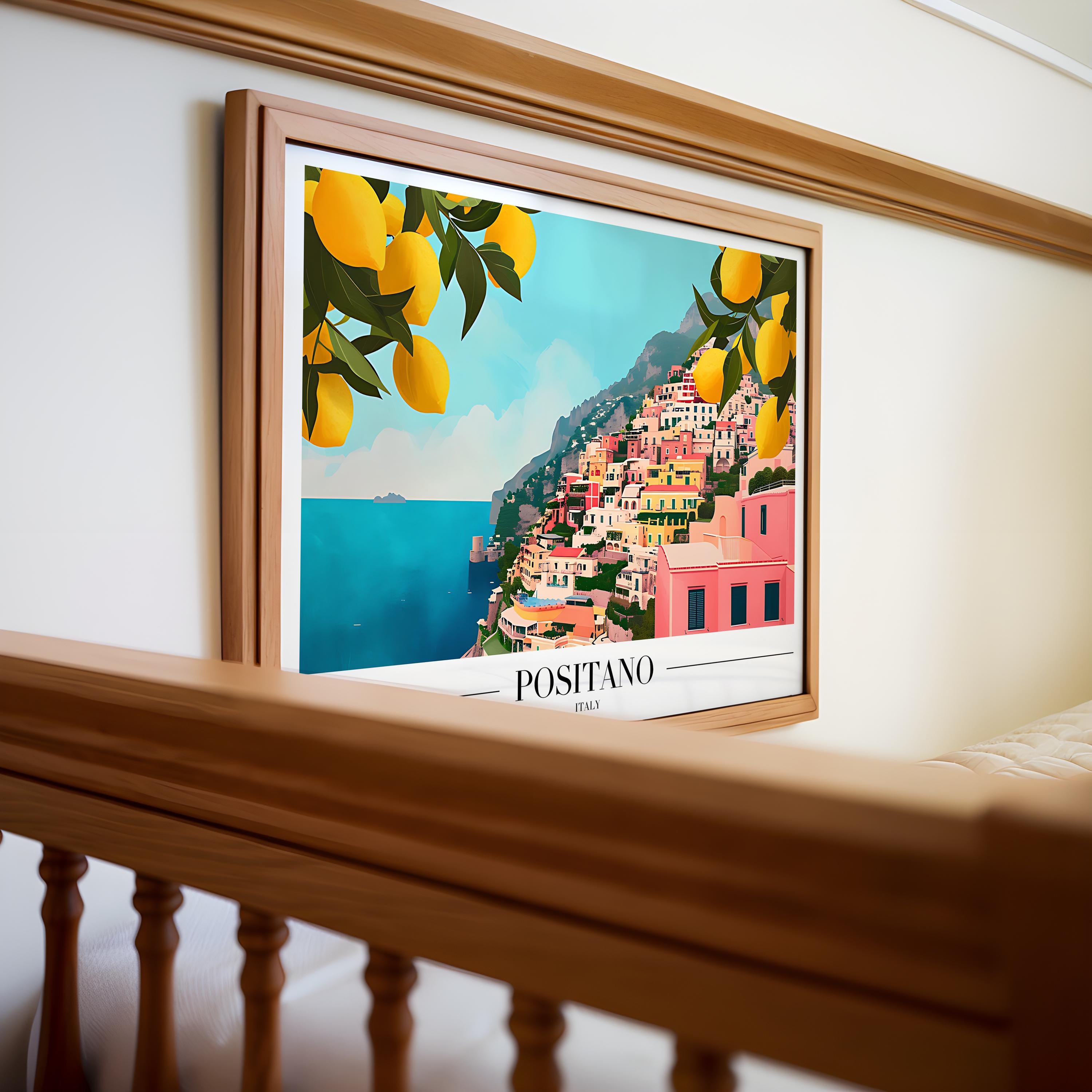 Positano Italy Print | Amalfi Coast, Lemon Tree Wall Art wall art print, modern home decor, unframed artwork by Nomad & Nest