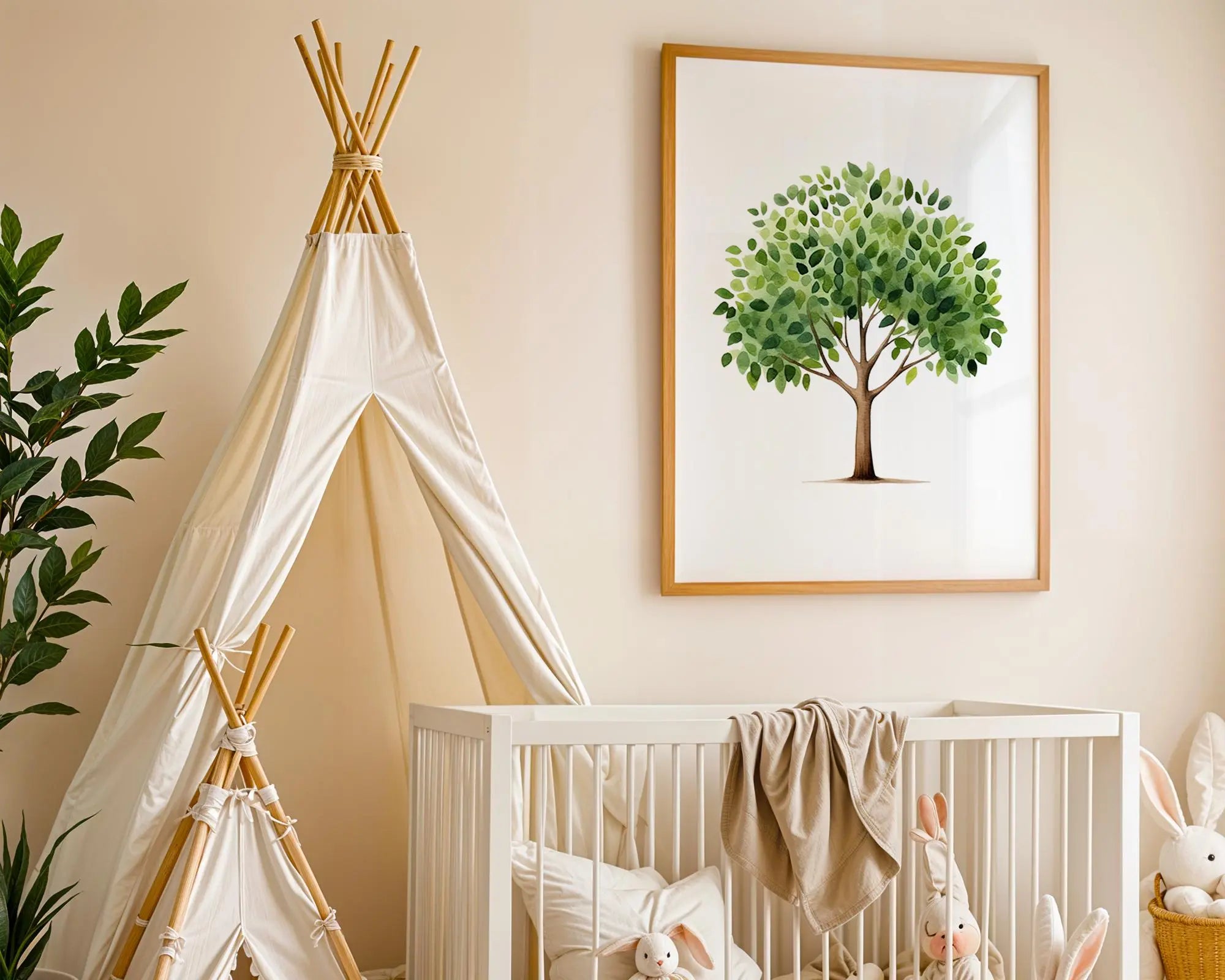 Playroom Ideas | Watercolour Tree Nursery Wall Art Woodland Nature Print wall art print, modern home decor, unframed artwork by Nomad & Nest
