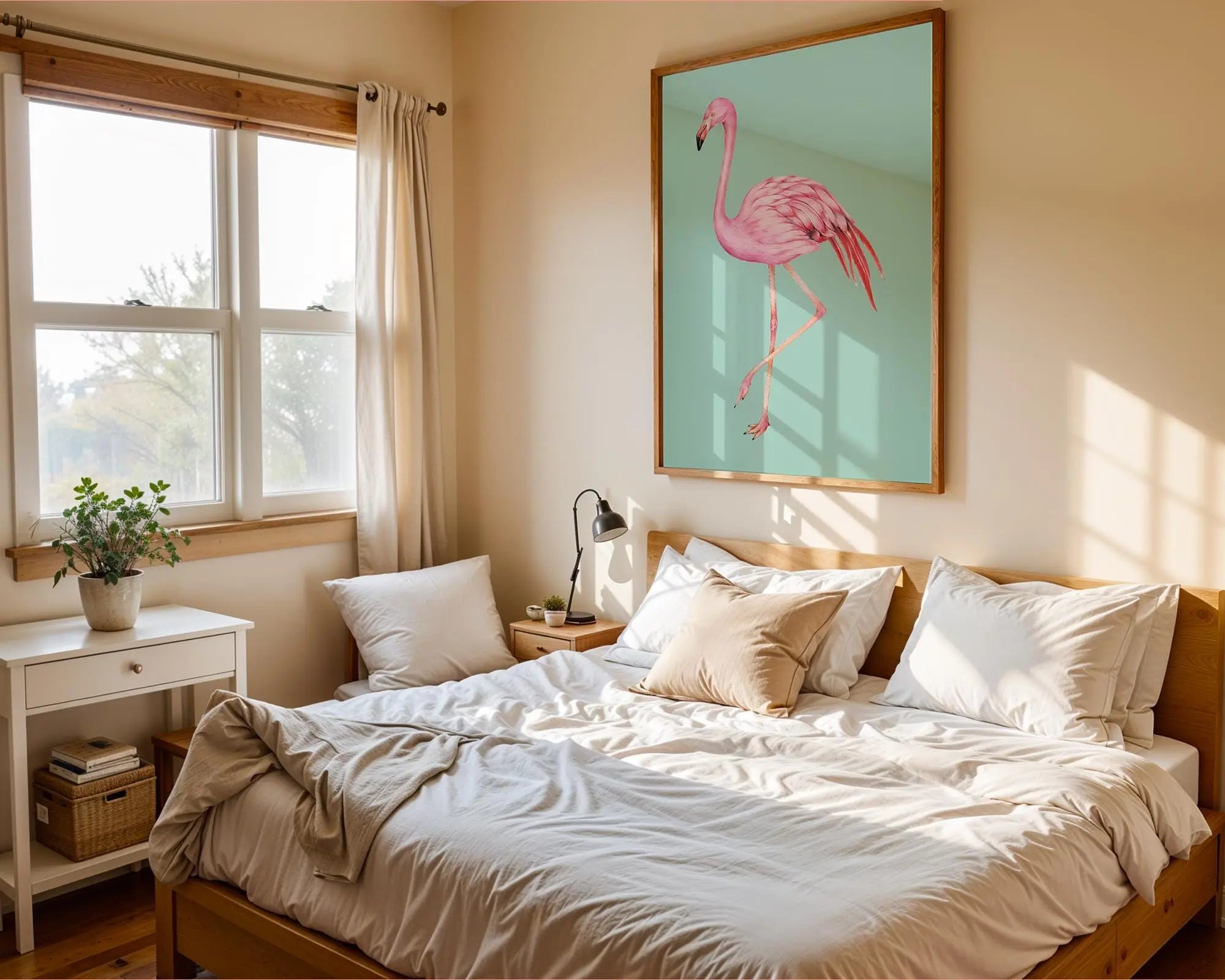 Elegant Flamingo Watercolor Print | Tropical Bird Wall Art wall art print, modern home decor, unframed artwork by Nomad & Nest