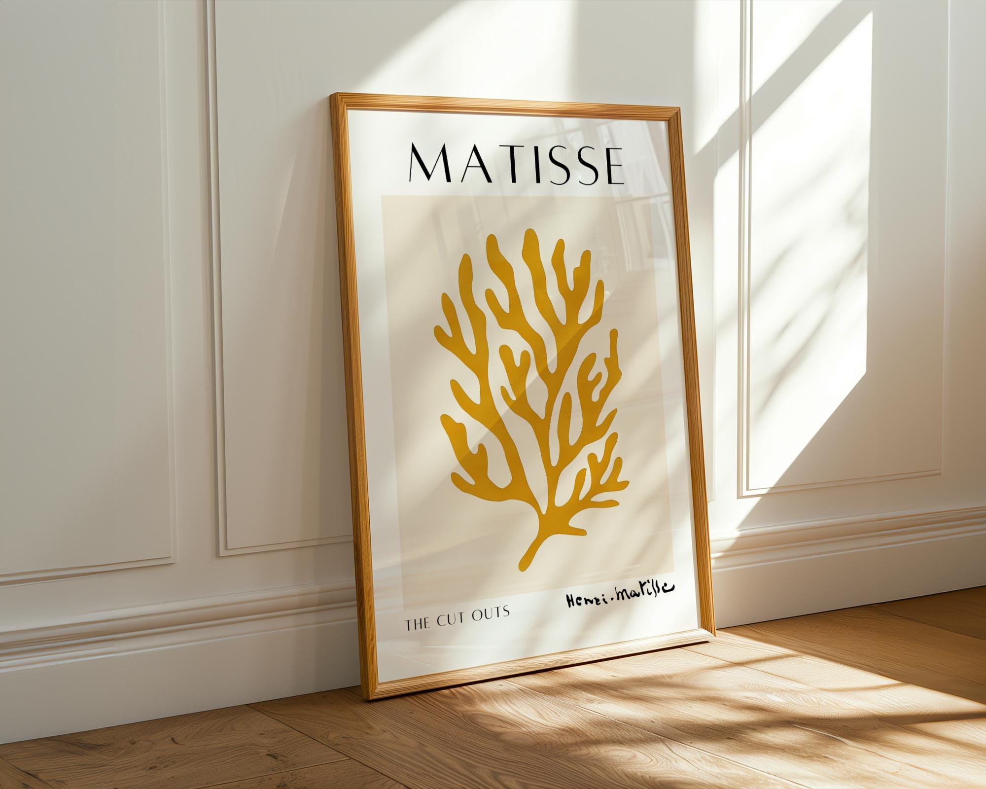 Henri Matisse Print | Inspired  | Abstract Mustard Coral Wall Art wall art print, modern home decor, unframed artwork by Nomad & Nest