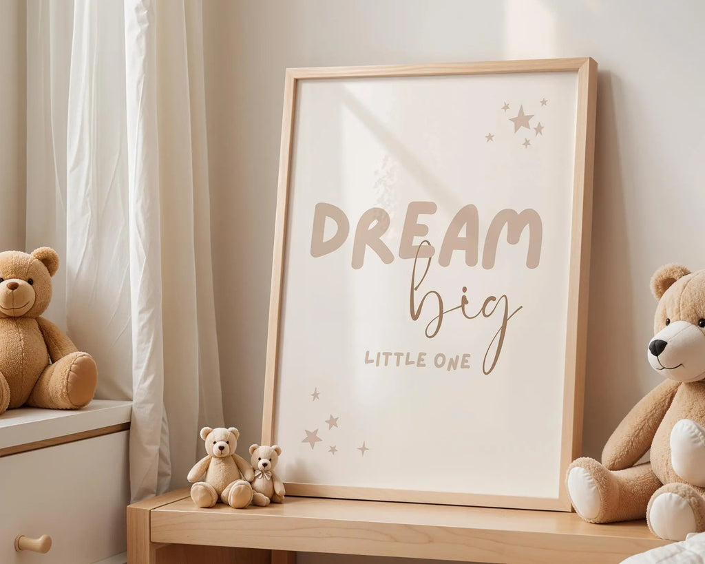 Playroom Ideas | Dream Big Nursery Wall Art | Neutral Typography Baby Print wall art print, modern home decor, unframed artwork by Nomad & Nest