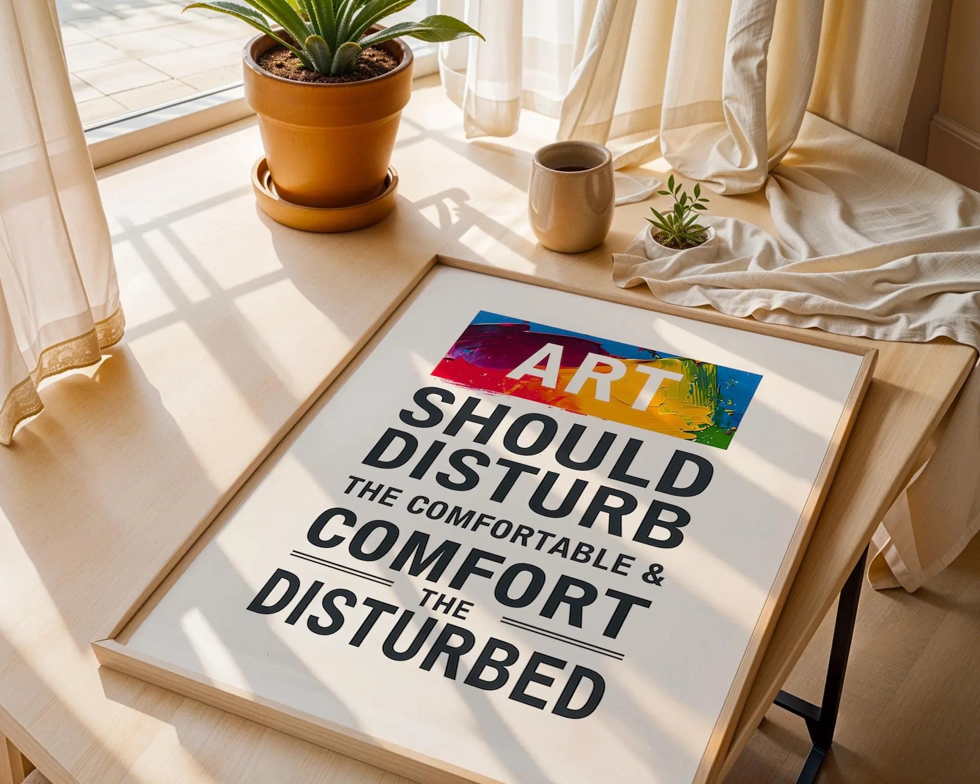 Positive Emotion | Art Should Disturb Quote Poster | Bold Typography Wall Art | Creative Statement Decor wall art print, modern home decor, unframed artwork by Nomad & Nest