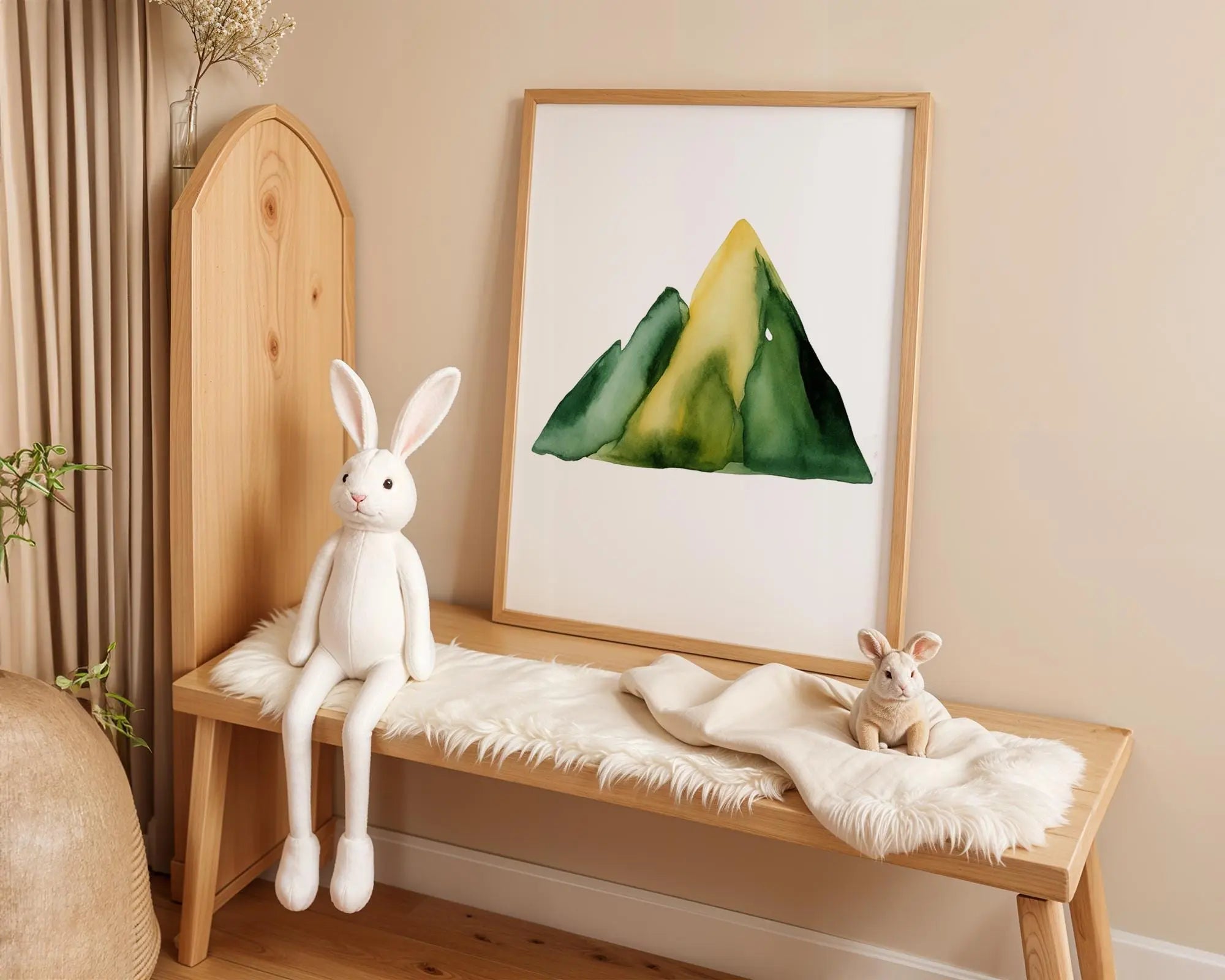 Playroom Ideas | Watercolour Mountain Peaks Nursery Wall Art Nature Print wall art print, modern home decor, unframed artwork by Nomad & Nest