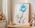Playroom Ideas | Elephant Balloons Nursery Art | Soft Safari Baby Print wall art print, modern home decor, unframed artwork by Nomad & Nest